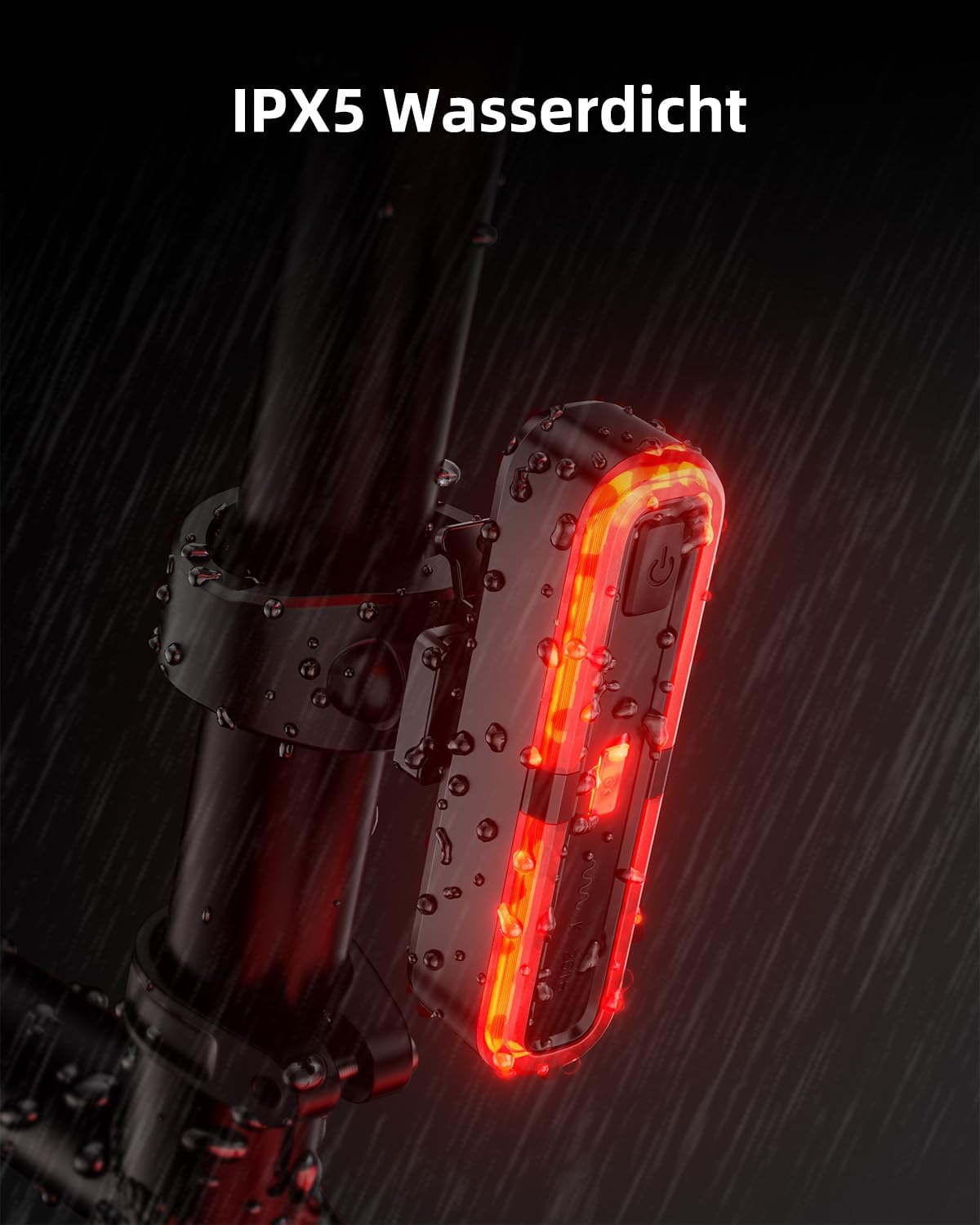 OnMeto Fahrrad Rücklicht Mit Bremsblinkfunktion, StVZO zugelassenen, Led Rücklicht Fahrrad USB Type-C Wiederaufladbares Fahrradlicht hinten Rücklicht Ebike IPX5 Wasserdicht für Rennrad, MTB, E-Bike
