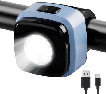 OnMeto Fahrradlicht vorne, IPX5 Wasserdicht Frontfahrrad Lampe Fahrrad licht，USB Type-C Wiederaufladbares Fahrradleuchten für Fahrrad(Blau)